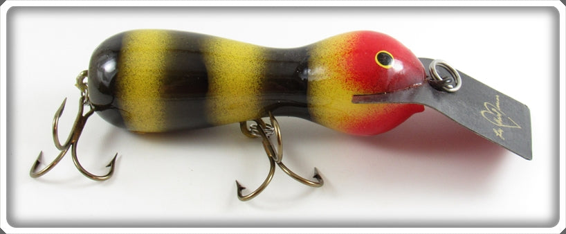 Vintage Len Hartman Black & Yellow Musky Bug Lure