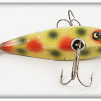 Vintage Heddon Strawberry Spotted 0 Dowagiac Minnow Lure