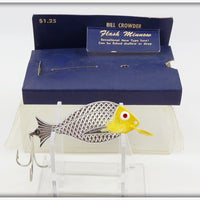 Vintage Bill Crowder Yellow Flash Minnow Lure In Box