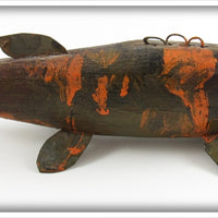 Unknown Brown & Orange Folk Art Decoy