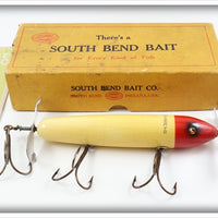 South Bend Red Head White Body Lunge Oreno Lure In Box 966 RH 