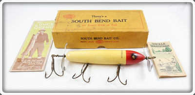 South Bend Red Head White Body Lunge Oreno Lure In Box 966 RH 