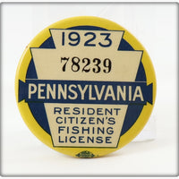 1923 Pennsylvania Resident Fishing License Pin