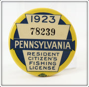 1923 Pennsylvania Resident Fishing License Pin