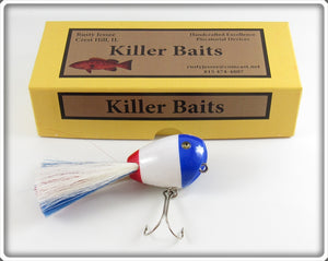 Rusty Jessee Killer Baits Red, White & Blue Surface Dingbat Lure