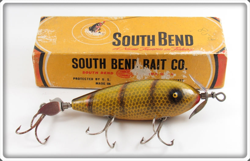 Vintage South Bend Yellow Perch Surf Oreno Lure In Box 963 YP