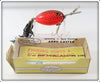 Vintage Fred Arbogast Red Scale Arbo Gaster Lure In Box
