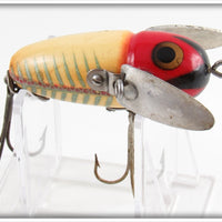 Heddon Red & White Shore Black Pupil Crazy Crawler Lure 2120 XRW