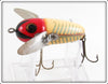 Heddon Red & White Shore Black Pupil Crazy Crawler 2120 XRW