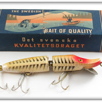 Vintage The Swedish Bait Of Quality Jointed Vamp Type In Box