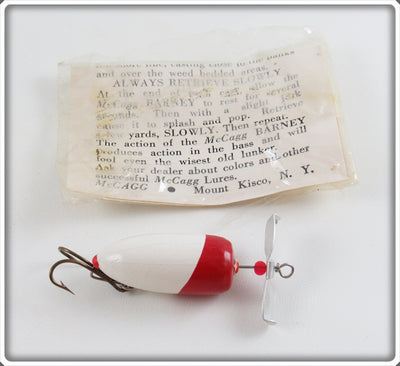 Vintage McCagg Red & White Fly Rod Baby Barney With Package