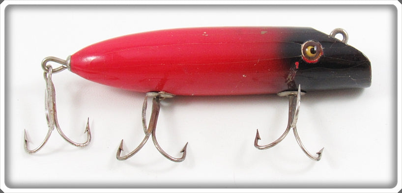 Vintage South Bend Red Body Black Head Bass Oreno Lure
