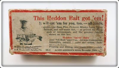 Vintage Heddon Blue Head 210 BH Surface Emtpy Brush Box 