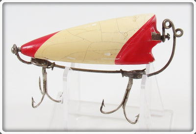 Vintage Bite Em Bate Co Red & White Rotating Bait