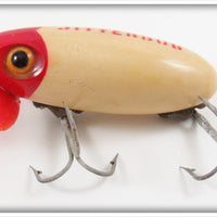 Arbogast Red Head White With Red Plastic Lip Jitterbug