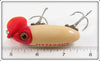 Arbogast Red Head White With Red Plastic Lip Jitterbug