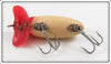 Arbogast Red Head White With Red Plastic Lip Jitterbug