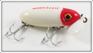 Arbogast Red Head White With White Plastic Lip Jitterbug Lure