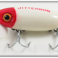 Arbogast Red Head White With White Plastic Lip Jitterbug