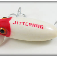 Arbogast Red Head White With White Plastic Lip Jitterbug