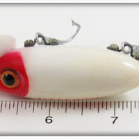Arbogast Red Head White With White Plastic Lip Jitterbug