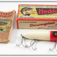 Vintage Heddon Red Head White Lucky 13 Lure In Box