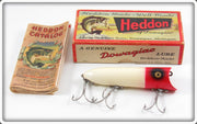Vintage Heddon Red Head White Lucky 13 Lure In Box
