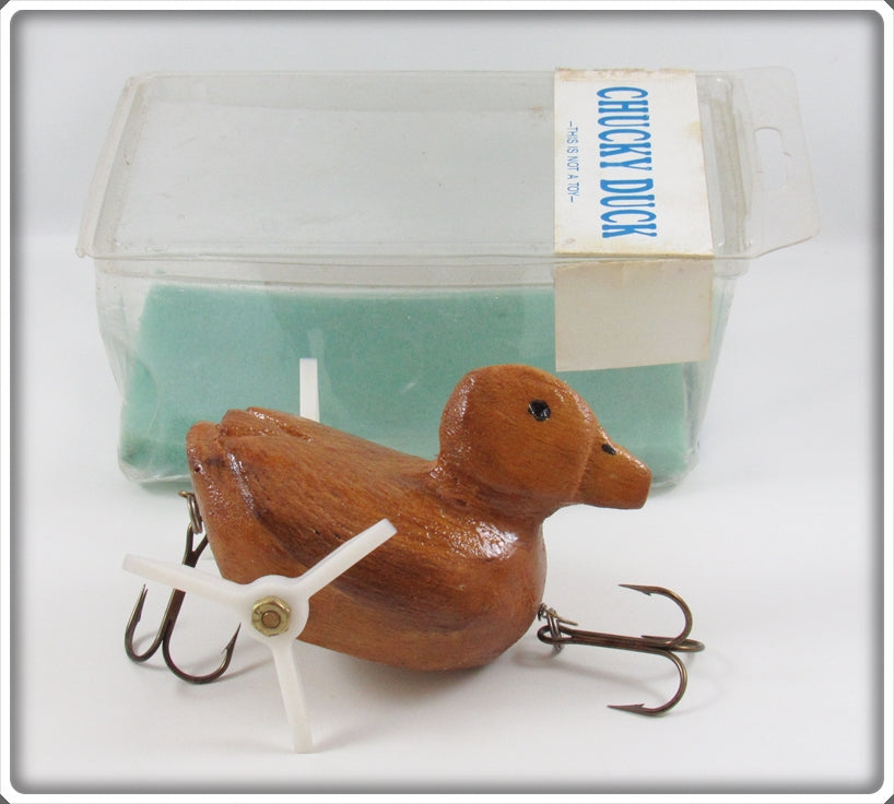 Vintage Chucky Duck Ltd Natural Wood Chucky Duck Lure In Box
