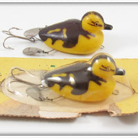 Vintage Bill Szabo Cree Duk Brown & Yellow Duckling Lure Pair 