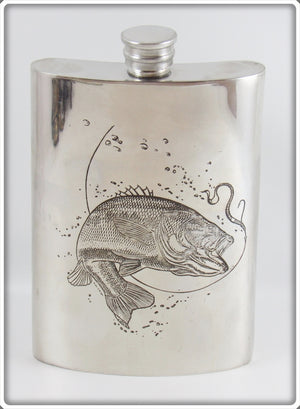 Jon G Wright Pewter Fishing Lures Flask