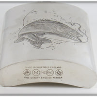 Jon G Wright Pewter Fishing Lures Flask