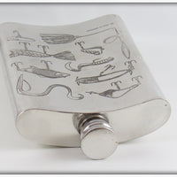 Jon G Wright Pewter Fishing Lures Flask