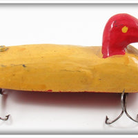 Vintage Folk Art Yellow & Red Duck Lure