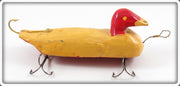 Vintage Folk Art Yellow & Red Duck Lure