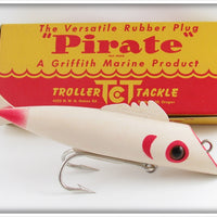 Vintage Troller Tackle White Red Gill Pirate Salmon Plug Lure In Box