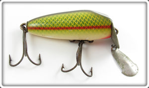 Vintage O.M. Bait Co Green Scale Unner Flash Lure