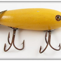 Vintage Heddon Solid Yellow Crab Wiggler Lure 1809Y 