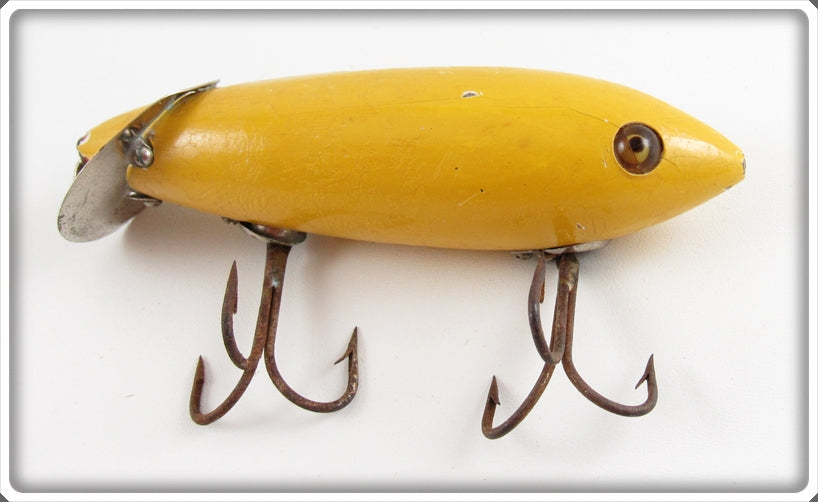 Vintage Heddon Solid Yellow Crab Wiggler Lure 1809Y 