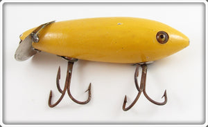 Vintage Heddon Solid Yellow Crab Wiggler Lure 1809Y 