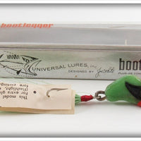 Vintage Universal Lures Inc Green & Red Bootlegger Lure In Box