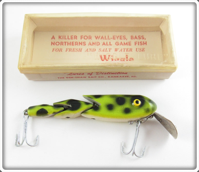 Vintage Gen-Shaw Frog Spot Wiggler Lure In Box