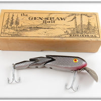 Vintage Gen-Shaw Black & Silver Scale Wiggler Lure In Box 