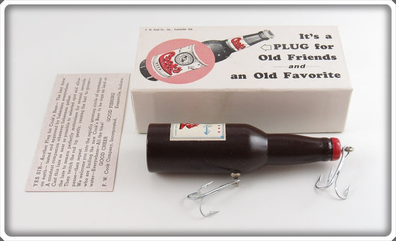 F. W. Cook Co Cook's Goldblume Beer Bottle Lure In Box