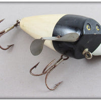 Vintage Biek Mfg Co Black & White Paddlepup Lure