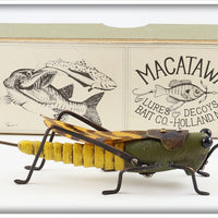 Vintage Macatawa Lures And Decoys Grasshopper Lure In Box