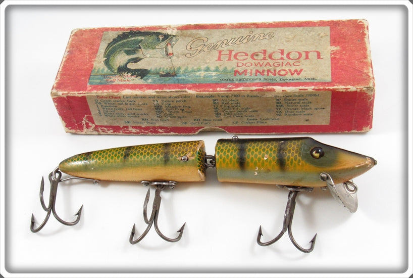 Vintage Heddon Pike Scale Giant Jointed Vamp Lure In Box 7359M
