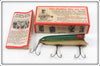 Vintage Heddon Green Scale Lucky 13 Lure In Box 2509D