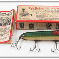 Vintage Heddon Green Scale Lucky 13 Lure In Box 2509D