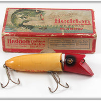 Vintage Heddon Red Head White Zig Wag Lure In Box 8302