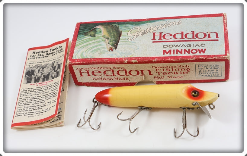 Vintage Heddon Red & White Vamp Lure In Box 7502